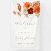 Boho Herfst Floral gepersonaliseerd Baby shower Spandoek (Verticaal)