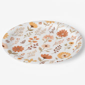 Boho Herfst Floral Papieren Bordje (Gekanteld)