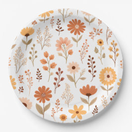 Boho Herfst Floral Papieren Bordje