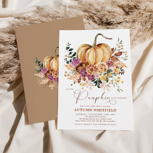 Boho Herfst Floral Pumpkin Baby shower