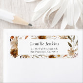 Boho Herfst Floral Return Address Label (Insitu)