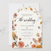 Boho Herfst Floral Wedding Kaart (Voorkant)