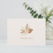 Boho Herfst Flowers Rustic Outdoor Wedding Bedankkaart (Staand voorkant)