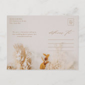 Boho Herfst Flowers Weddenschap Save the Date Aankondigingskaart (Achterkant)