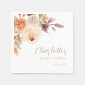 Boho Herfst Foliage Rozen Vrijgezellenfeest Servet (Voorkant)