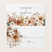 Boho Herfst Gedroogde Bloemen | Plaatskortje Kaart (Buitenkant ongevouwen)