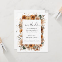 Boho Herfst Gedroogde Bloemen | Save the Date