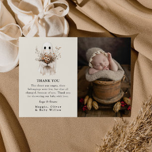 Boho Herfst Geest Wilde Bloem Baby Shower Bedankkaart