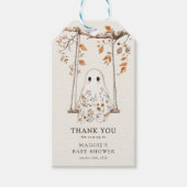 Boho Herfst Ghost Baby shower Dank u gunst Cadeaulabel (Voorkant)