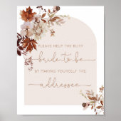 Boho-herfst helpt de drukke bruid een envelop adre poster (Voorkant)