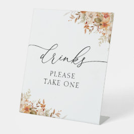 Boho Herfst herfst Bloemen drinken Teken Reclamebord Met Voetstuk