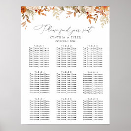 Boho Herfst herfst Bloemen Trouwstoel grafiek Poster