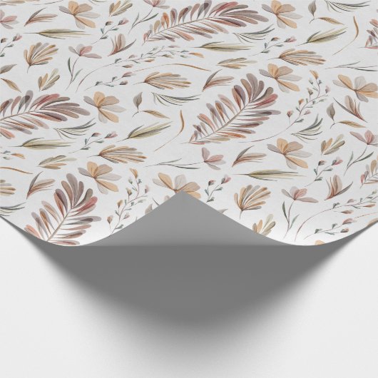 Boho herfst Herfst gebladerte Rust Groen Cadeaupapier (Hoek)