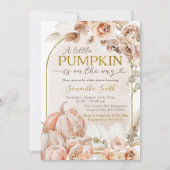 Boho herfst Herfst wilde pompoen bloemig Baby show Kaart (Voorkant)