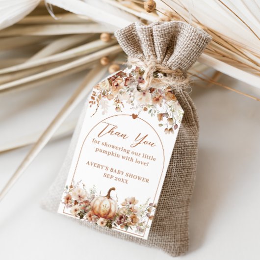 Boho Herfst in liefde Wildflower Baby shower Cadeaulabel