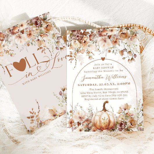Boho Herfst in liefde Wildflower Baby shower Kaart