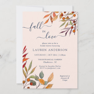 Boho 'Herfst in Love' Blush Vrijgezellenfeest Kaart