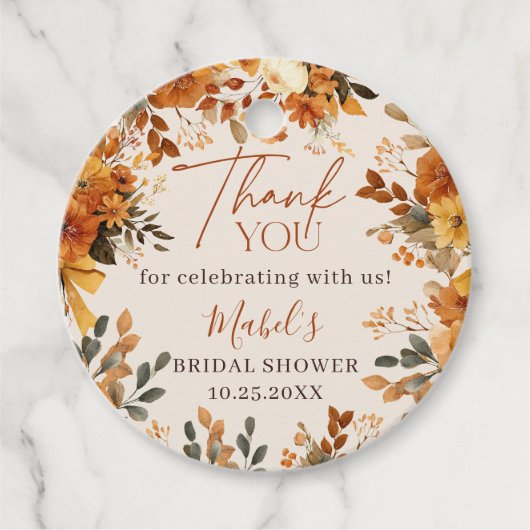 Boho Herfst In Love Waterverf Rustiek Dank u Bedankjes Labels (Voorkant)