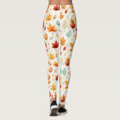 Boho Herfst Leave Pattern Autumn's Beauty met stij Leggings (Achterkant)