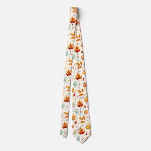 Boho Herfst Leave Pattern Autumn's Beauty met stij Stropdas (Achterkant)