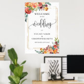 Boho Herfst marigold Gold lijst welkom poster (Thuiskantoor)