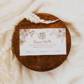 Boho Herfst Meisje Baby shower Luier Raffle Informatiekaartje