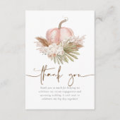 Boho-herfst Pampas & Pompoen Bruidsmeisjesfeest Bedankkaart (Voorkant)