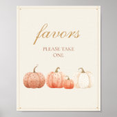 Boho Herfst Polka Dot Pumpkins Baby shower gunst Poster (Voorkant)