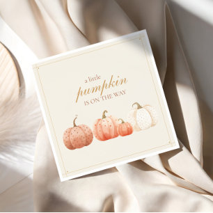 Boho Herfst Polka Dot Pumpkins Baby shower Servet