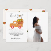 Boho herfst pompoen auto baby shower dank u kaart (Voorkant / Achterkant)