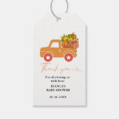 Boho Herfst pompoen auto dank u Baby shower Cadeaulabel (Voorkant)