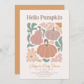 Boho Herfst pompoen Baby shower Kaart (Voorkant / Achterkant)