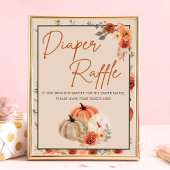 Boho Herfst Pompoen Baby shower Luier Raffle Poster