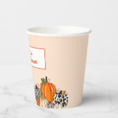 Boho Herfst pompoen Baby shower Papieren Bekers (Links)