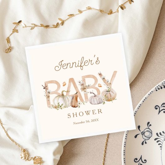 Boho Herfst pompoen Baby shower Servet