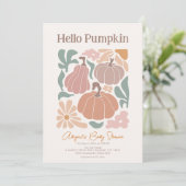 Boho-herfst pompoen babyshower kaart (Staand voorkant)