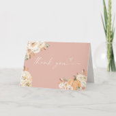 Boho Herfst Pompoen Bedankkaart (Voorkant)