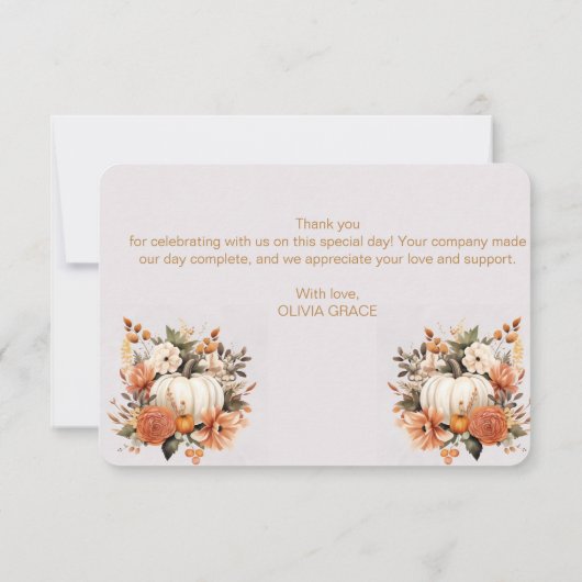 Boho Herfst Pompoen Bedankt (Achterkant)