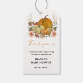 Boho herfst pompoen bedankt baby shower cadeaulabel (Voorkant)