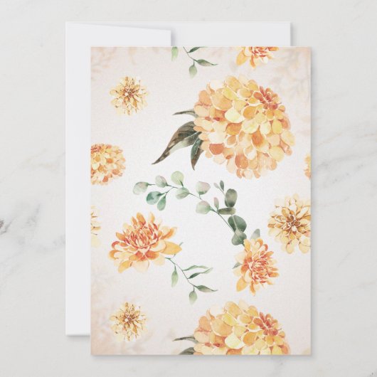 Boho herfst pompoen | Bloemenbruiloft Kaart (Achterkant)