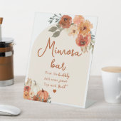 Boho-herfst Pompoen Bruidsdouche Mimosa Bar Uithan Reclamebord Met Voetstuk (Insitu)