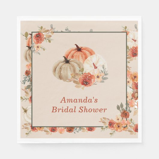 Boho-herfst-pompoen bruiloftsfeest servet (Voorkant)
