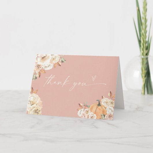 Boho Herfst Pompoen Dank Je Kaart (Voorkant)