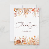 Boho Herfst Pompoen Dank je wel kaart (Voorkant)