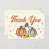 Boho Herfst pompoen dank u Bedankkaart (Voorkant / Achterkant)