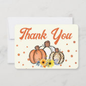 Boho Herfst pompoen dank u Bedankkaart (Voorkant)