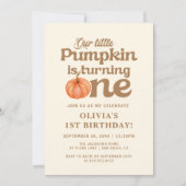 Boho Herfst Pompoen Foto 1e Verjaardag Kaart (Voorkant)