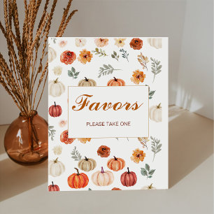 Boho Herfst pompoen gunst Baby shower Reclamebord Met Voetstuk