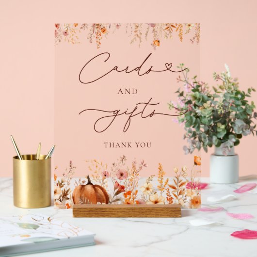 Boho Herfst Pompoen Kaarten en geschenken Acryl Bord (Huwelijk)