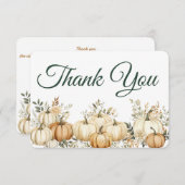 Boho Herfst Pompoen Thanksgiving Party Bedankkaart (Voorkant / Achterkant)